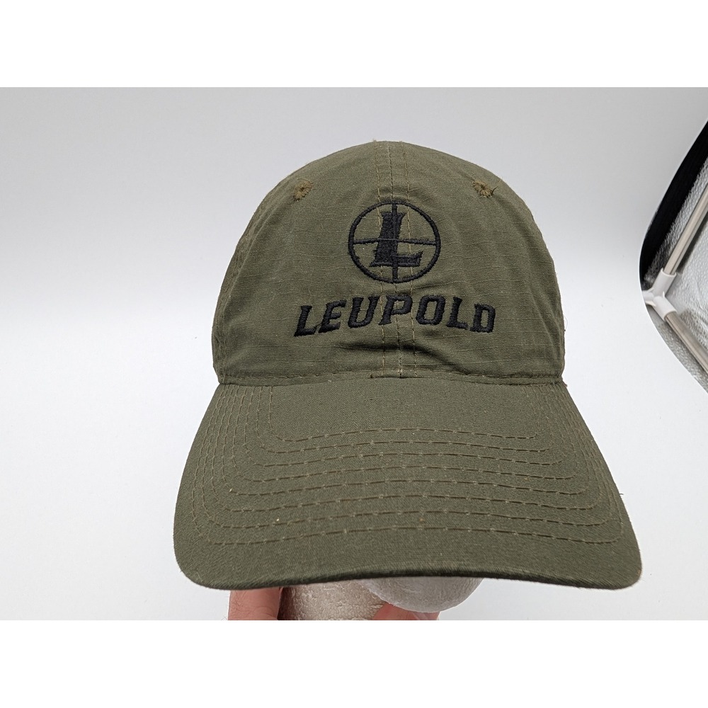 Leupold Hat Mens Green Ripstop Embroidered Logo Adjustable Strap Baseball Cap